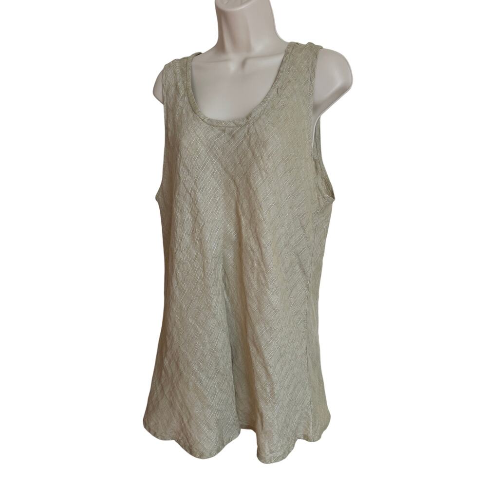 Flax Sleeveless Tunic Top 100% Linen Sage Green Women's Medium